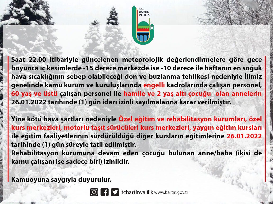 T.C. Bartın Valiliği tweet media