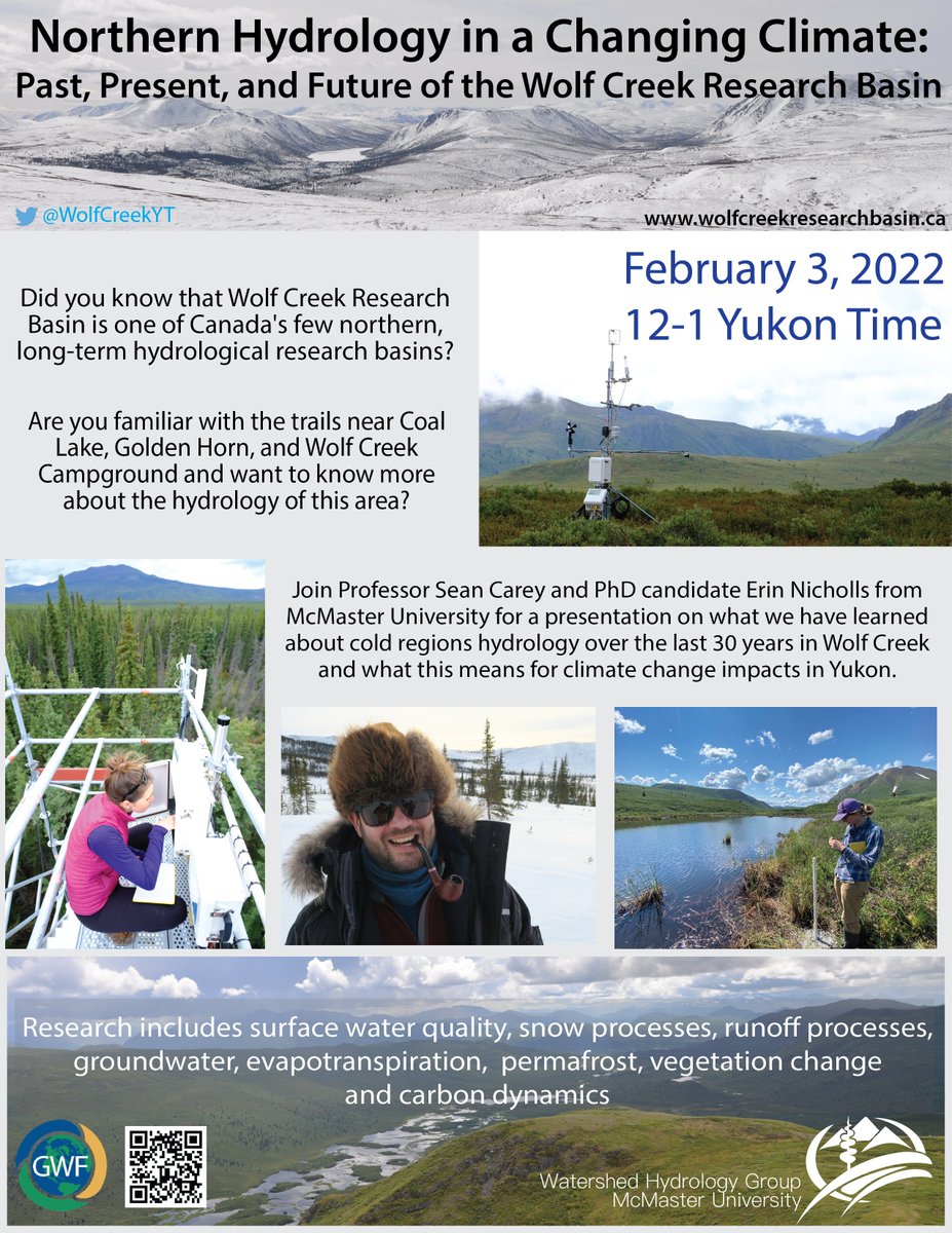 Wolf Creek Research Basin (@wolfcreekyt) on Twitter photo Reminder to register for the Yukon SCOPe talk on the past, present, and future of hydrological research in #wolfcreekresearchbasin on Feb 3rd - email scope@yukon.ca to save your spot! Hope to see you there! @mac_watershed Reminder to register for the Yukon SCOPe talk on the past, present, and future of hydrological research in #wolfcreekresearchbasin on Feb 3rd - email scope@yukon.ca to save your spot! Hope to see you there! @mac_watershed