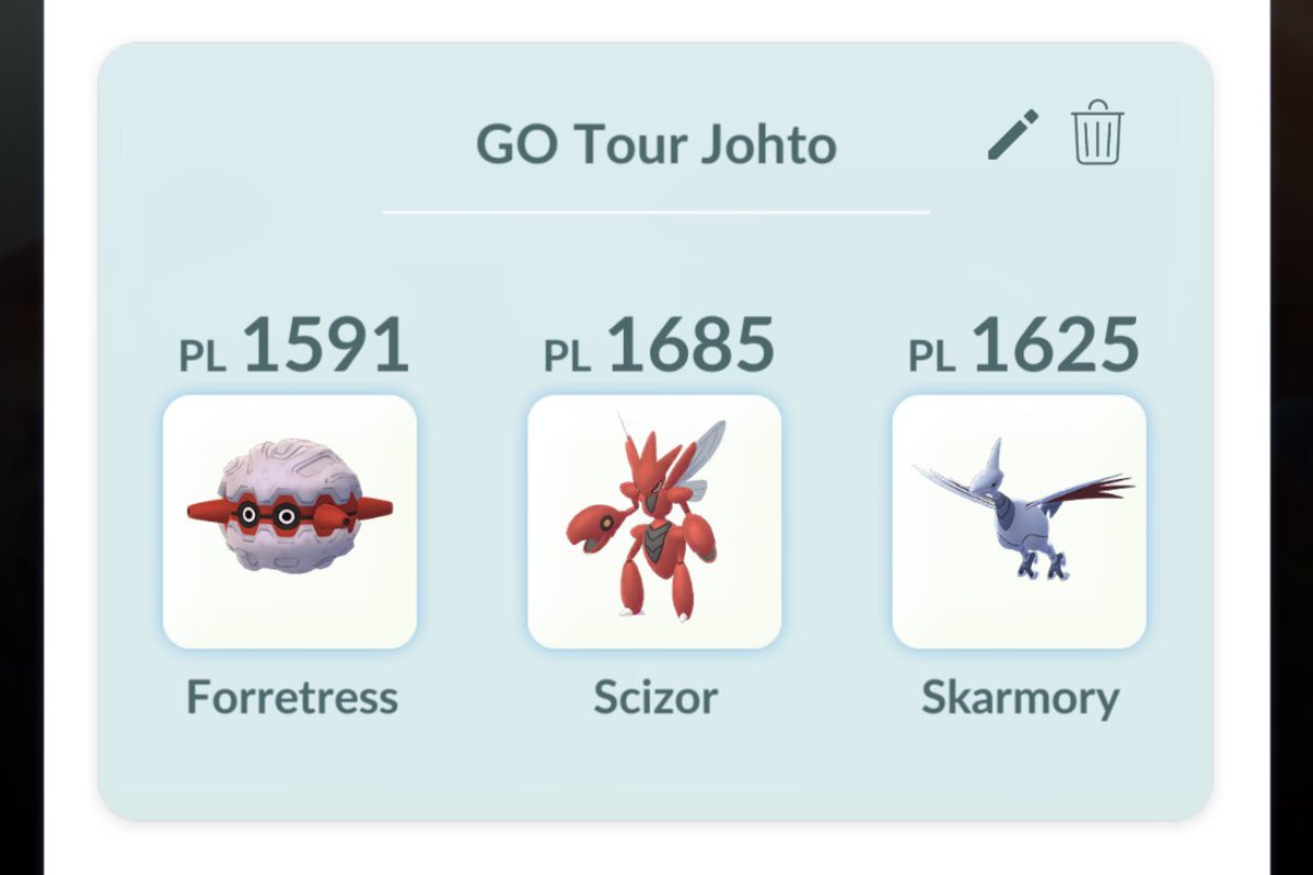 GianmaKeys93's tweet photo. My steel team. Bug/Steel is one of my favourite type combos and skarmory is just amazing. This team provides a nice balance between offense and defense. #PokemonGOTourContest https://t.co/T1O2W8ONOJ