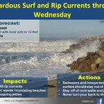 Image for the Tweet beginning: Hazardous Surf and Dangerous #RipCurrents