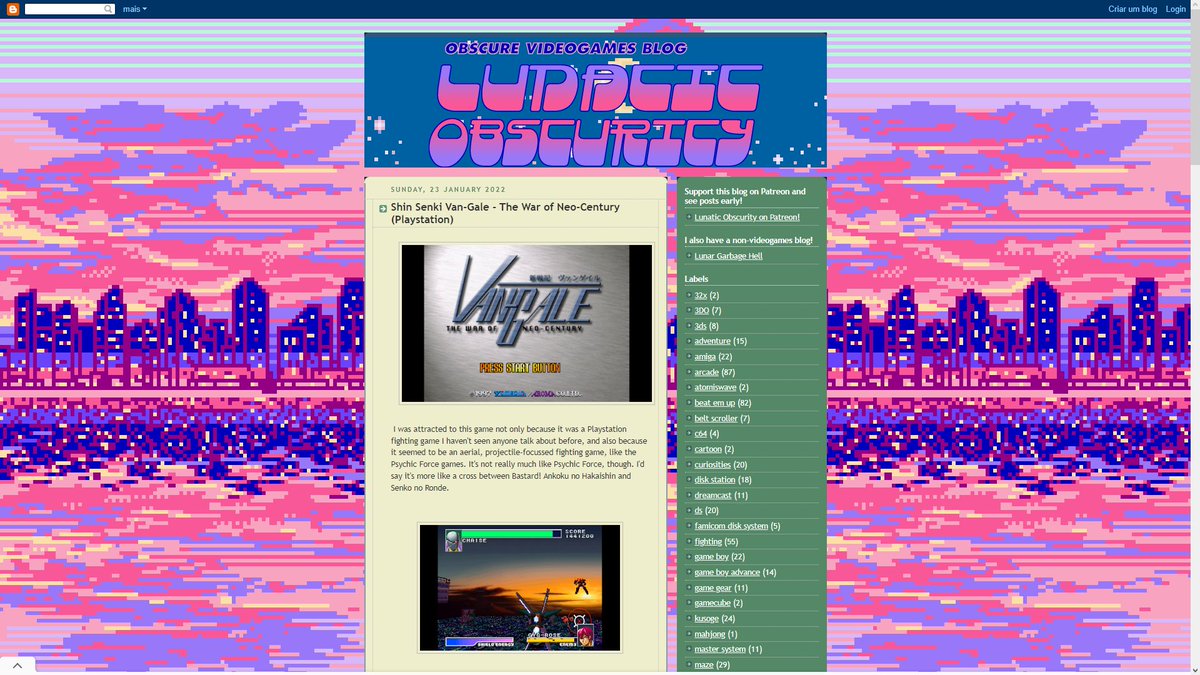 Lunatic Obscurity website screenshot
