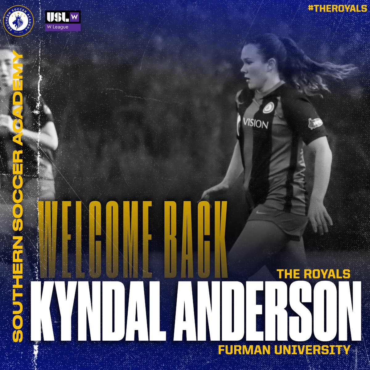 _ssasoccer's tweet photo. π Royal Announcement π
Our sixth @USLWLeague #RoyalAppointment!
Welcome back Kyndal Anderson!
#BowToTheRoyals #SSAStrong #SigningSunday https://t.co/hQJowv2wQf