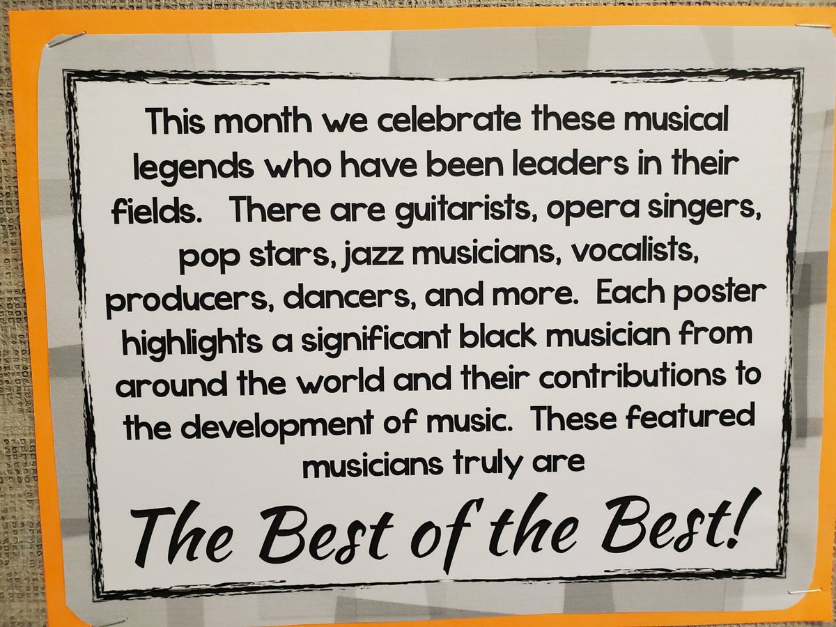 HeatlyLibrarian's tweet photo. The other bulletin board creation. This one all about famous black musicians. https://t.co/ZdubU8PLew