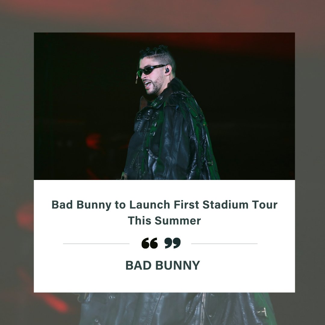 MusicMonsterApp's tweet image. Bad Bunny already has a full-fledged arena tour scheduled this year, but he’ll follow it up with his first stadium trek in the summer. 

Photo Credits : Getty Images

Sign up on our Website: musicmonster.app 

#musicmonsterapp #badbunny #fullfledged #arenatour #scheduled