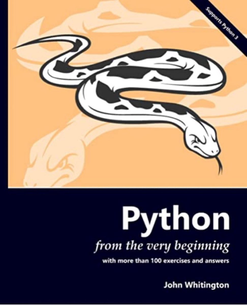 "#Python from the Very Beginning: With 100 exercises and answers" at amzn.to/2Qw3fU6 

#DataScience #Coding #DataScientists #CodingBooks