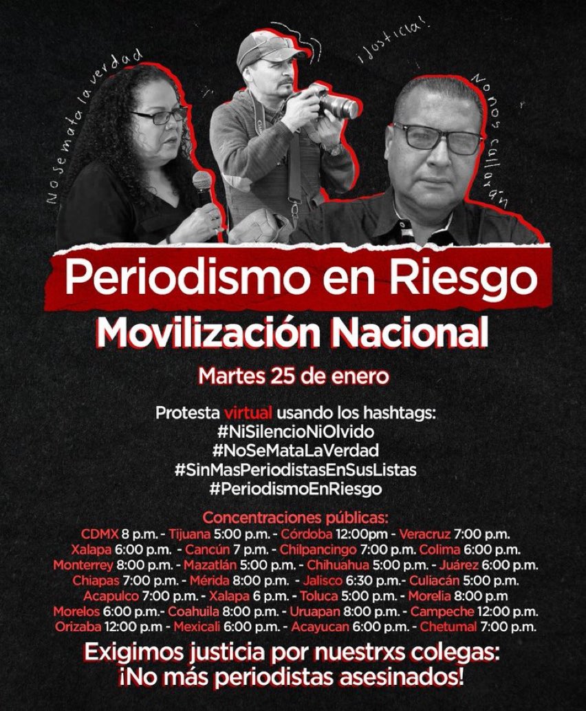 PICOinformativo's tweet photo. PICO Informativo se une a la movilización para exigir justicia por los atentados en contra de periodistas. #NiSilencioNiOlvido #NoseMataLaVerdad #PeriodismoEnRiesgo https://t.co/zRvRP8pPbo