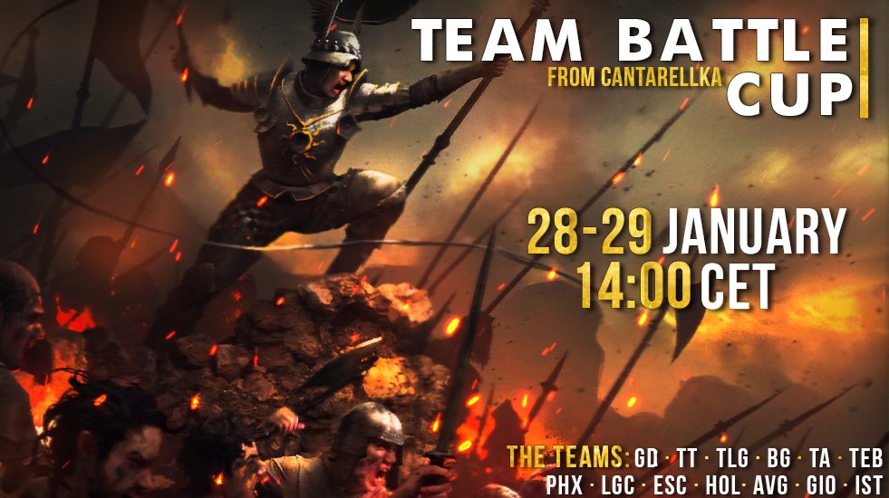 This weekend @cantarellka's Team Battle Cup is taking place, and we promise you don't want to miss it! Your favourite <a href="/PlayGwent/">GWENT: The Witcher Card Game</a> teams will go head-to-head on Jan 28th- 2pm CET and 29th-noon CET. 

Cheer for your favourite teams as they battle it out at: twitch.tv/cantarellka