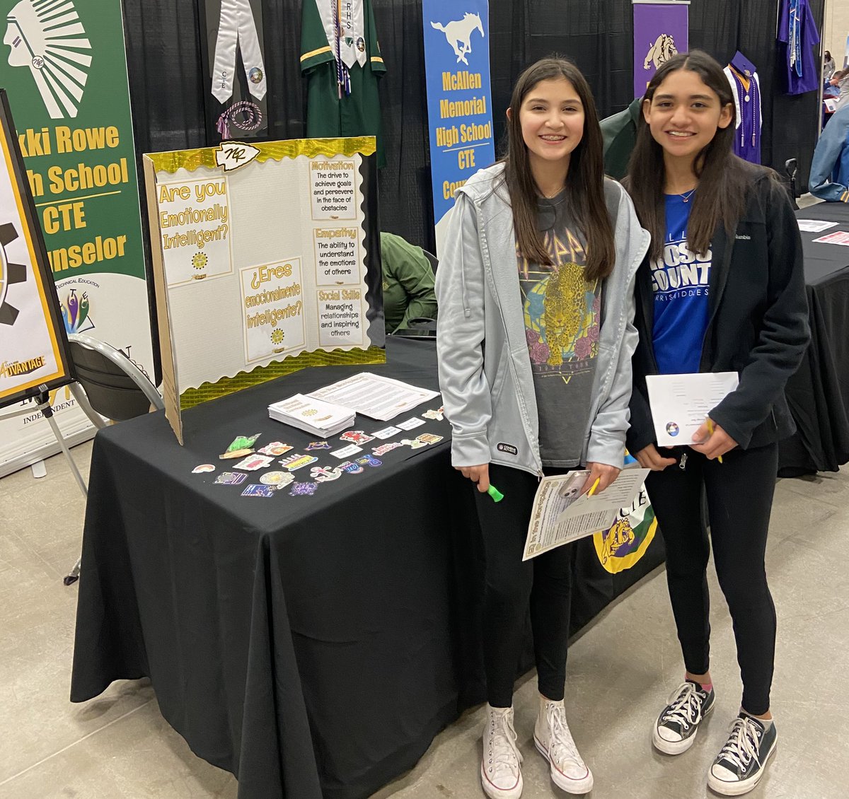 wlperez22's tweet photo. It was truly a pleasure being a part of today’s @McAllenISD Endorsement Fair promoting our EQ curriculum to our incoming freshman. Countless Ss came by our booth &amp; were able to display their EI through an EQ game! @CounselorMISD @Rowe006 @McAllenISDCTE #RoweEQ https://t.co/biCUnZM8g6