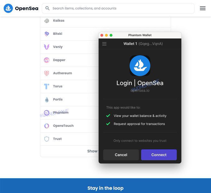 coinacademy_fr's tweet photo. Le géant des échanges Web 3.0, @opensea, serait tout proche de supporter un nouveau réseau 🪐

L’arrivée du wallet phantom sur la plateforme ouvre la porte aux collections NFT Solana 🖼 https://t.co/Y3uTWNrbRw