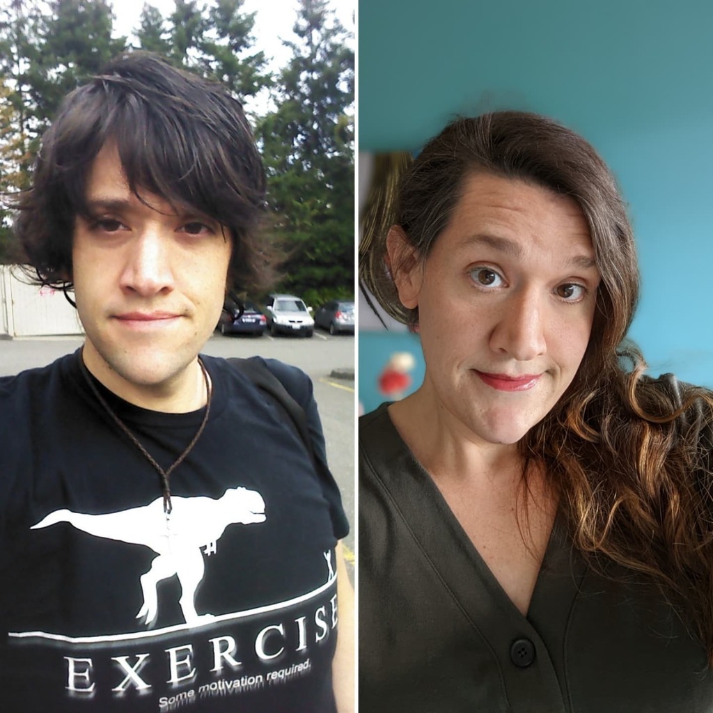 Runningactor's tweet photo. #transitiontuesday #10yearchallenge
Here's me in 2012 vs me in 2022. So much has changed between these two pictures, most of all my confidence and authenticity.
#transisbeautiful #transwoman #transjoy #gendereuphoria #girlslikeus #tgirl #transformationt… https://t.co/DhOfLG13vw https://t.co/zxwJn6RE7d
