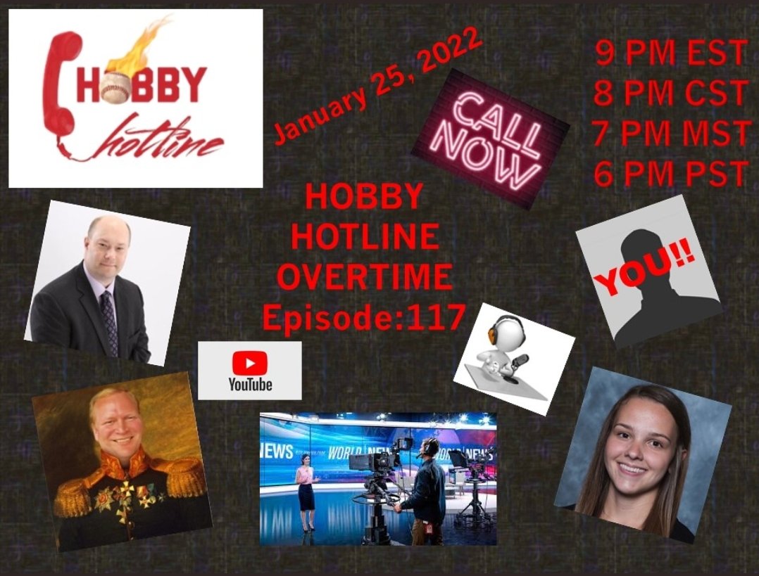 Tonight 9pm Est/6pm PSTw/ Brad, Chris Carlin &amp; Sam Shuford #thehobby