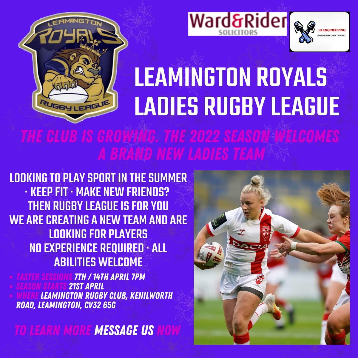 Leamington Royals would like to introduce you to our newest team.... #Royals#ladiesRugbyLeague#midlandsrugbyleague 
Interested in getting involved?