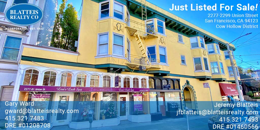 Dramatic Corner Mixed-Use Building for Sale! This superb property stands 3 stories high and is located in the “Heart” of the Cow Hollow District. bit.ly/3nL4JHz 
#forsale #realestate #commercialrealestate #investmentopportunity #investment #investmentopp #SanFrancisco