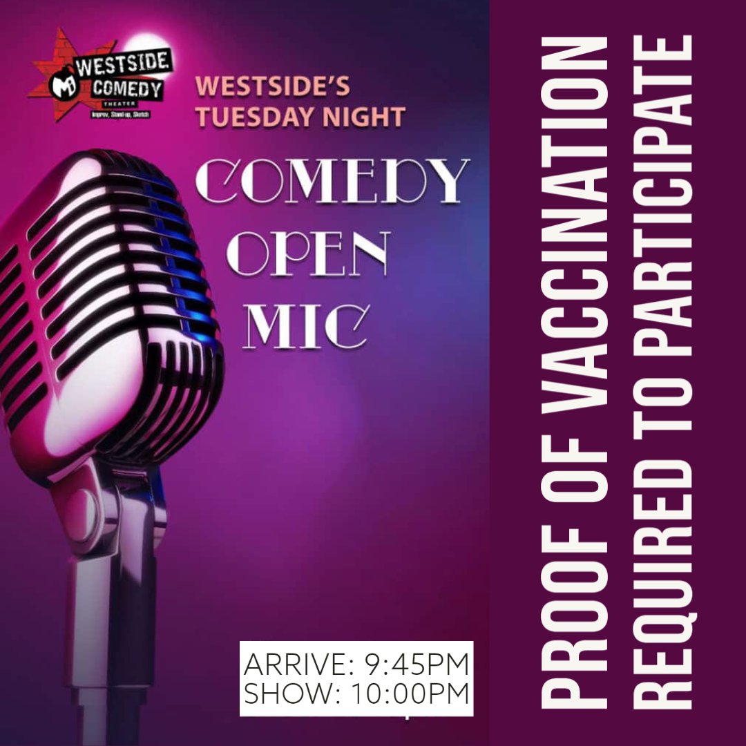 westsidecomedy's tweet photo. Our night of comedy starts at 8pm with @MelloComedic featuring:
Kevin Christy
Tone Bell
Ian Edwards
Hormoz Rashidi
Billy Bonnell
๐ Tix available here: https://t.co/udTOztnre3
Stick around at 10pm for the best open mic on the Westside!
#standupcomedy #laopenmic #LosAngeles https://t.co/9uIyjLIVJe