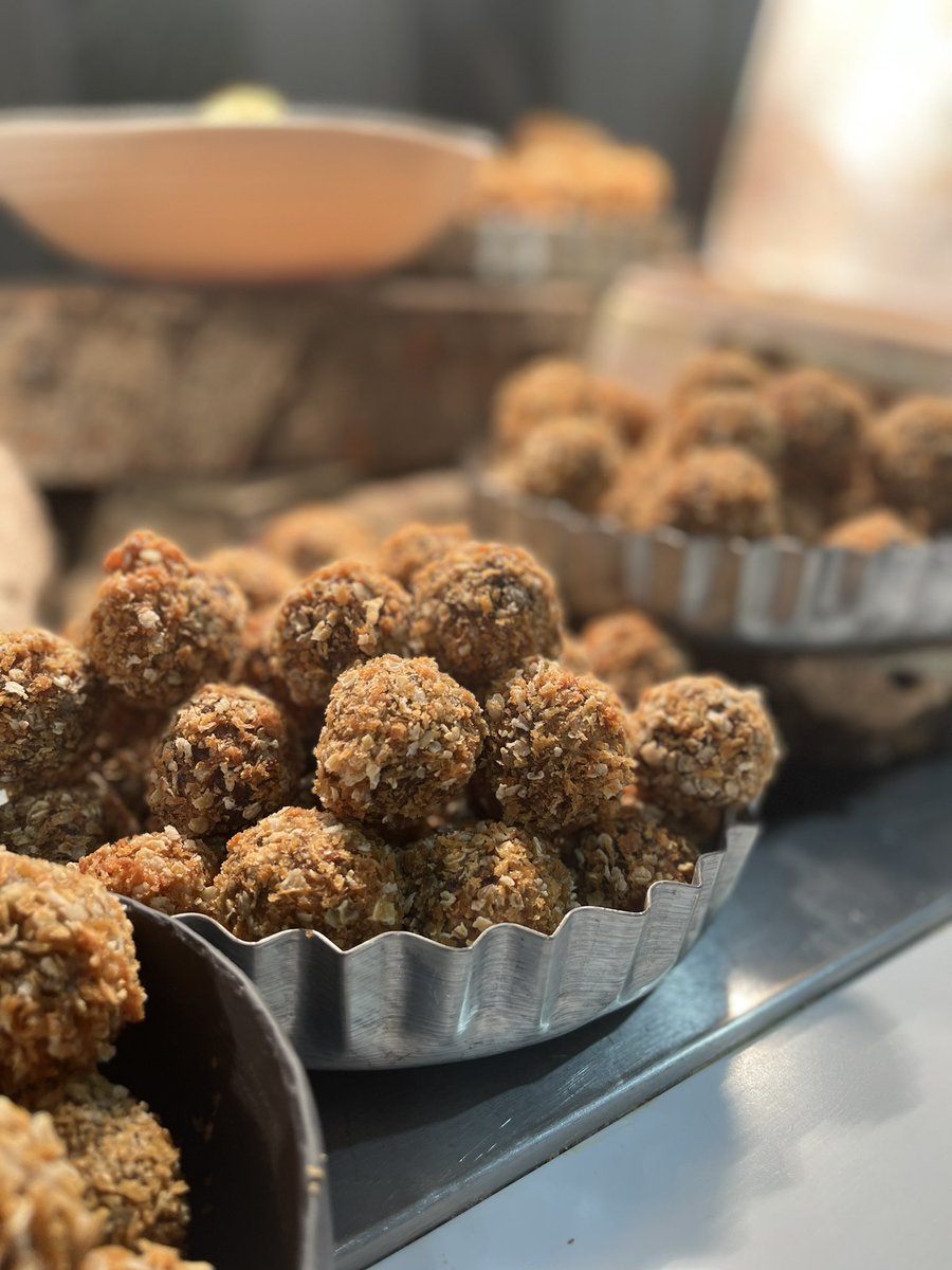 HHGchambers's tweet image. How do we get students to try new food and push the taste buds by making it look good and more appealing. Haggis Bon Bons students loved them.
