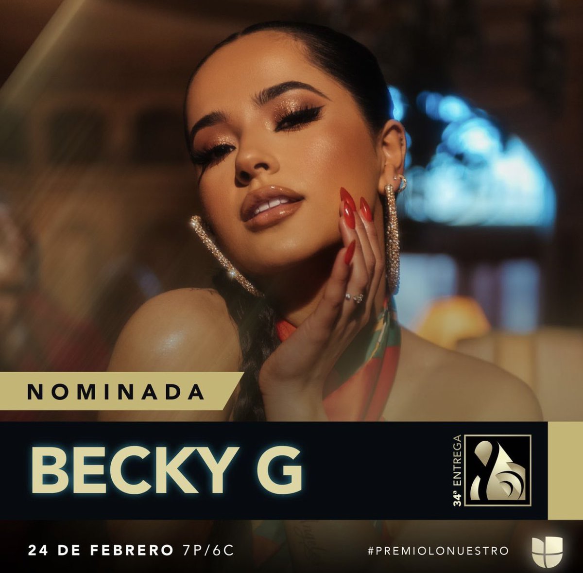 SonyMusicEC's tweet image. ¡Aplausos de pie para @lamBeckyG! Tiene 2
nominaciones en los @PremioLoNuestro! #PremioLoNuestro 🤩
"Artista Femenino del Año - Urbano"
"Colaboración Del Año - Urbano" #Fulanito