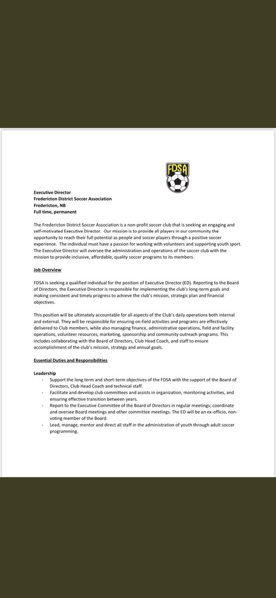 fdsasoccer's tweet image. Reminder: We are hiring for the position of EXECUTIVE DIRECTOR. Please apply via email to: secretary@fdsa.org Applications close on January 28th! (This Friday!)

Only those candidates considered for an interview will be contacted