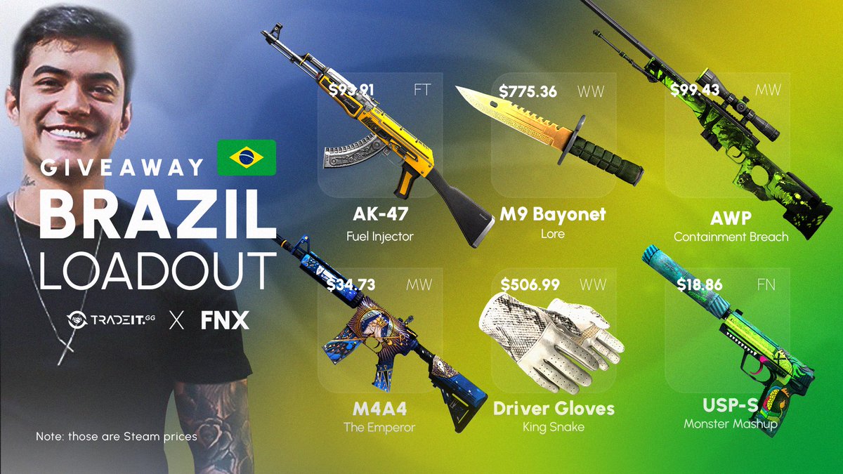 linfnx's tweet photo. Orgulhoso em anunciar que sou oficialmente um parceiro @tradeit_gg!

+6000R$ em Sorteio para vocês!

Para entrar:

- RT
- Seguir @linfnx &amp; @tradeit_gg 
- Marcar 2 amigos

Troque skins facilmente ➡️ https://t.co/dEkVAYjAWO

Ganhador sorteado em 14 dias

Boa sorte! https://t.co/uP4PLygzS7