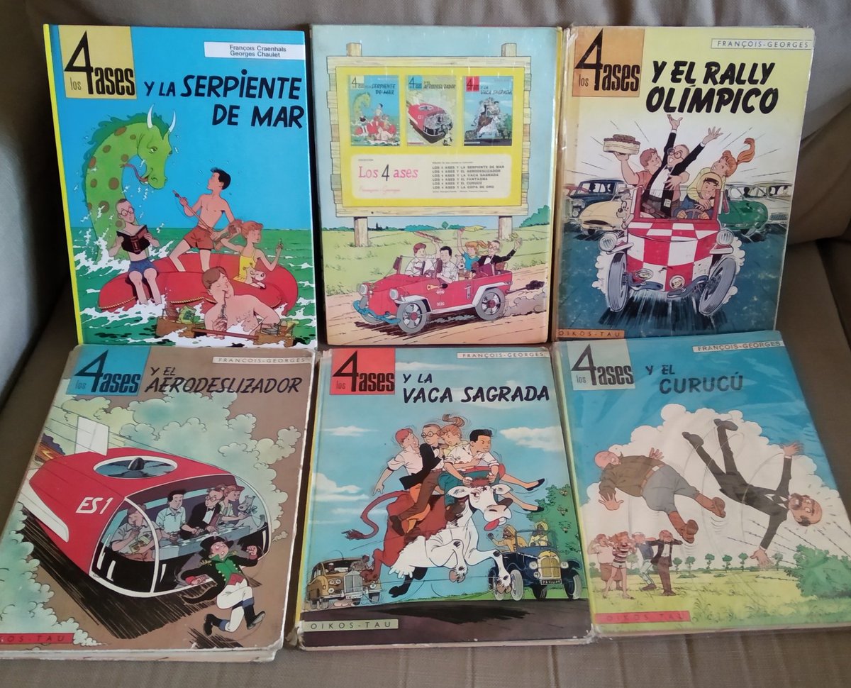 LibrosVintage's tweet photo. A principios de los 70 #OikosTau publicó un buen puñado de álbumes de los #4Ases, con dibujos de François #Craenhals y guiones de Georges Chaulet. Por desgracia, sólo tengo unos pocos ☹️

Georges Chaulet (25 enero 1931-13 octubre 2012). https://t.co/BG80tJuVNO