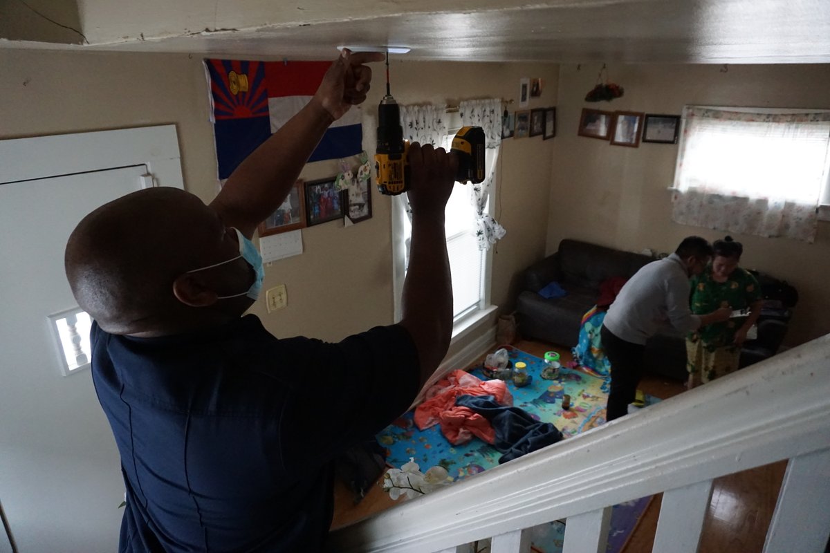 ASIAOHIO's tweet photo. Thank you @akronfiredept for helping us to finish installing fire safety equipment in Ka’ren community homes! We finished 12 homes last week &amp; are making plans to visit the Congolese community. 14 homes have signed up for this program. #ASIAforOH #fireprevention #communityservice https://t.co/7YK3iPO36A