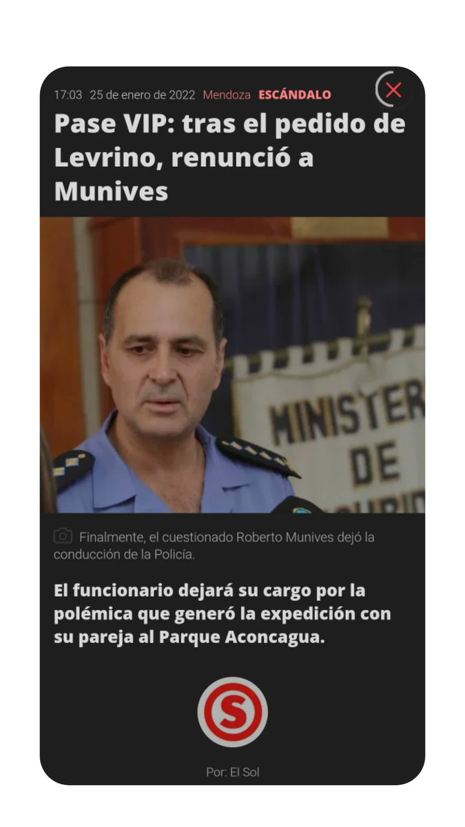 Lilipaponet's tweet photo. Luego del incumplimiento sistemático de nuestras leyes y sus deberes como funcionario público, Roberto Munives por fin renuncia como Director de la Policía de Mendoza. Los funcionarios que lo mantuvieron en su cargo deben ser juzgados con el mismo rigor. https://t.co/S9AgDpJS5S