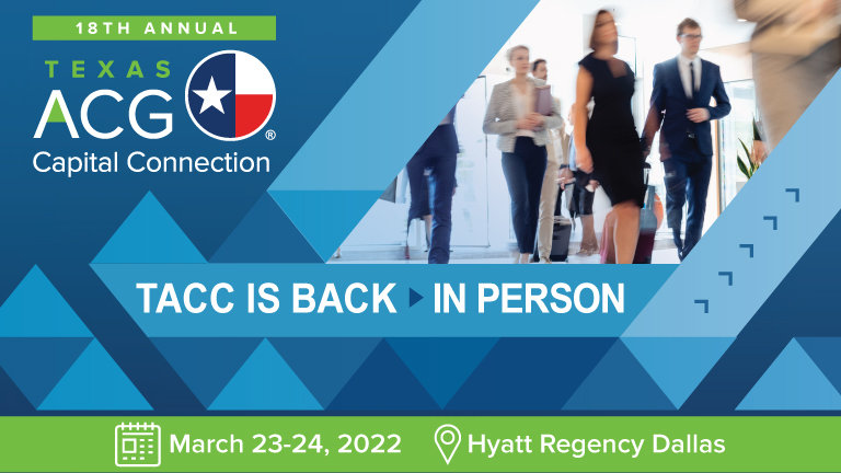 Register today for the 𝟭𝟴𝘁𝗵 𝗔𝗻𝗻𝘂𝗮𝗹 𝗧𝗲𝘅𝗮𝘀 𝗖𝗮𝗽𝗶𝘁𝗮𝗹 𝗖𝗼𝗻𝗻𝗲𝗰𝘁𝗶𝗼𝗻-𝗠𝗮𝗿𝗰𝗵 𝟮𝟯-𝗠𝗮𝗿𝗰𝗵 𝟮𝟰, 𝟮𝟬𝟮𝟮  txacg.org
𝗦𝗶𝗹𝘃𝗲𝗿 𝗦𝗽𝗼𝗻𝘀𝗼𝗿𝘀𝗵𝗶𝗽 𝗶𝘀 𝗦𝗢𝗟𝗗 𝗢𝗨𝗧- 𝗼𝘁𝗵𝗲𝗿 𝘀𝗽𝗼𝗻𝘀𝗼𝗿𝘀𝗵𝗶𝗽 𝘀𝗹𝗼𝘁𝘀 𝗮𝘃𝗮𝗶𝗹𝗮𝗯𝗹𝗲