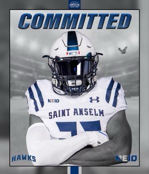 Couldn’t be more excited to announce my commitment to <a href="/STAHawksFB/">Saint Anselm Football 🏈 #BCM</a>! Want to thank <a href="/HunterMacKay_/">Hunter MacKay</a> and <a href="/CoachJoeAdam/">𝐉𝐨𝐞 𝐀𝐝𝐚𝐦 𝐇𝐁𝐂</a> for all the support through this process and making Saint Anselm my new home. Thank you also to all those who helped me get here. The best is yet to come🙏 #AGTG