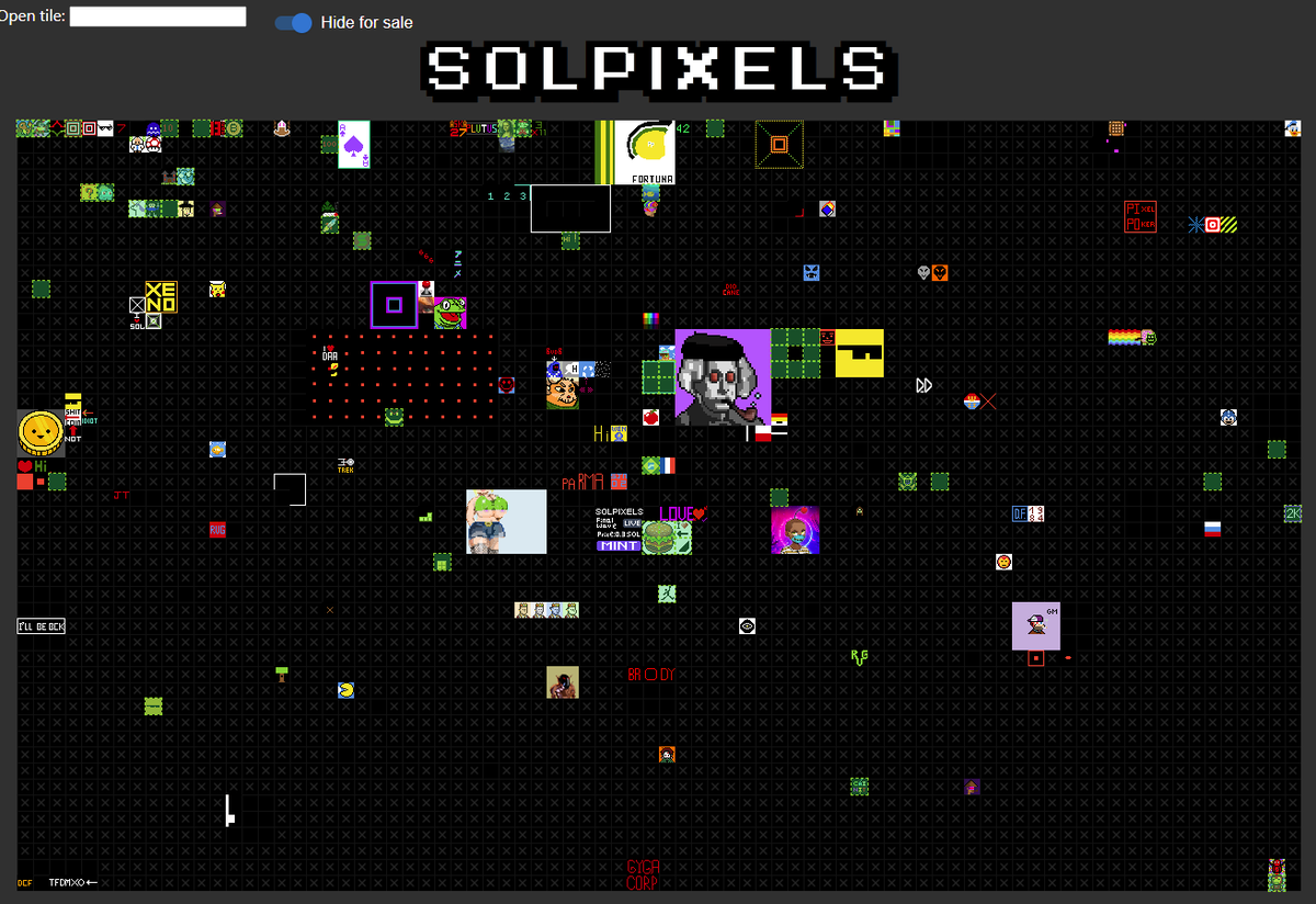 New features are coming to solpixels.com this week! Here another sneak peek 👀 

You will be able to see which tiles are for sale, marked green. A nice feature if you want to buy a neighbour tile to grow your land. With one click you go directly to the marketplace!