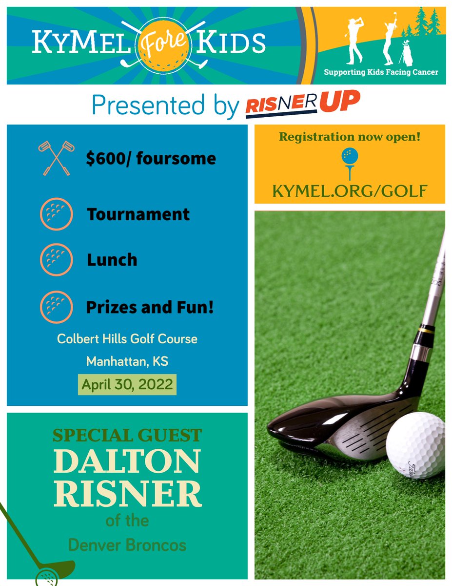We're excited to announce that we're teaming up with  <a href="/KyMel_Inc/">KyMel, Inc</a> for our first annual KyMel Fore Kids golf tournament on April 30 at <a href="/colberthills/">Colbert Hills</a>. 

Proceeds raised will be directly supporting children battling cancer 🧡

Register and learn more 
kymel.org/golf/