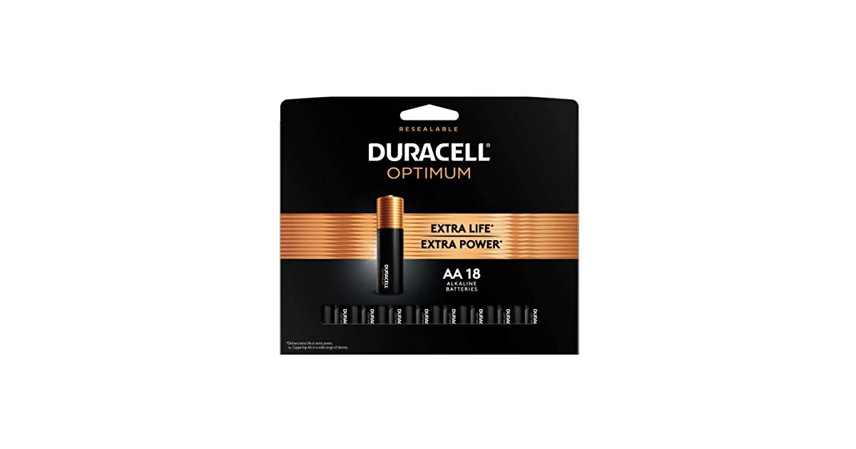 18-Count Duracell Optimum AA Alkaline Batteries only $8.84 https://t.co/1LSElYvW0Y https://t.co/UBALS8JvYH