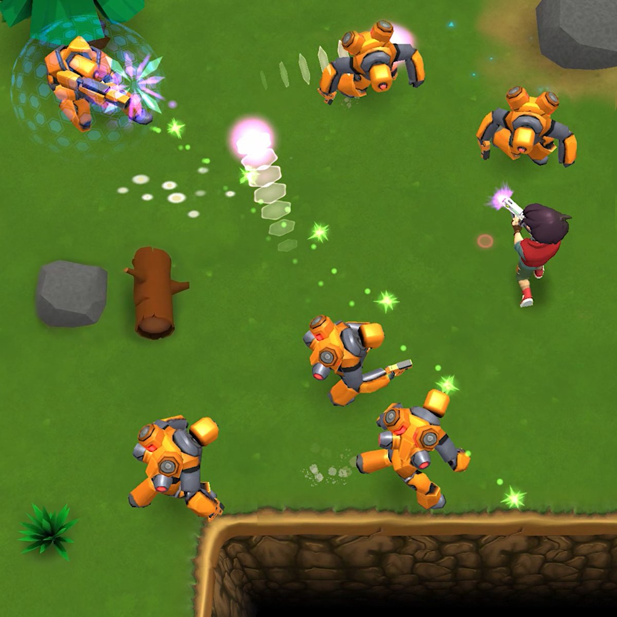 Test your prowess against Stinchcomb's army of bots! Unique challenges await you in the ever expanding world of #TurboShot, #FREE to play on #Nintendo Switch and #Steam!