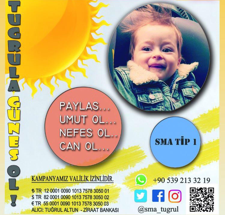 Küçük Tuğrul`a Allah`ın izni ile umut olalım. Ne kadar çok kişiye ulaşabilirsek Tuğrul`un şansı da o kadar artacak inş.
<a href="/haluklevent/">Haluk Levent ( Ahbap Ekibi )</a> <a href="/sma_tugrul/">Sma_tugrul</a> <a href="/Haydi_Ahbap/">Haydi Ahbap</a> <a href="/ahbap/">Ahbap</a> @ahbap_sanliurfa <a href="/altunn_tarik/">Tarık Altun</a> <a href="/drfahrettinkoca/">Dr. Fahrettin Koca</a> <a href="/GalatasaraySK/">Galatasaray SK</a> <a href="/acunilicali/">Acun Ilıcalı</a> <a href="/esraerolda_atv/">Esra Erol'da Programı</a> <a href="/1_Muslera_25/">Fernando Muslera</a>