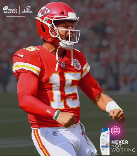 Head & Shoulders (@headshoulders) on Twitter photo . <a href="/PatrickMahomes/">Patrick Mahomes II</a> in the AFC Championship game is as automatic as Head & Shoulders with Scalp Shield Technology #NeverNotWorking #ChiefsKingdom #NFLPlayoffs . <a href="/PatrickMahomes/">Patrick Mahomes II</a> in the AFC Championship game is as automatic as Head & Shoulders with Scalp Shield Technology #NeverNotWorking #ChiefsKingdom #NFLPlayoffs