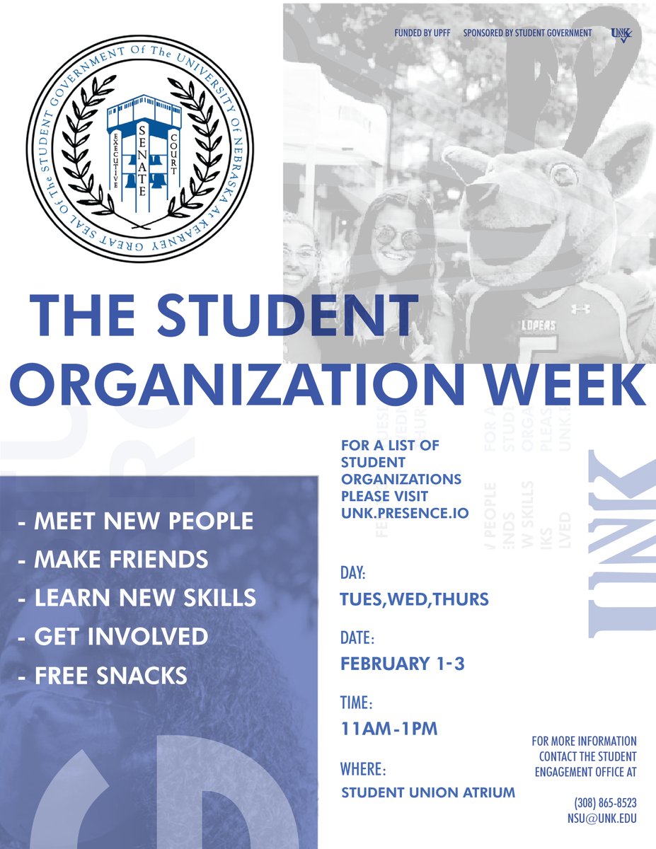 Meet people who share your interests. Learn new skills. Get involved around campus.