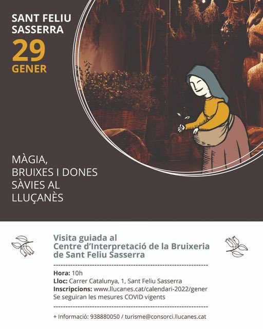 #BruixesTV3 aquest cap de setmana podeu venir a visitar el Centre d’Interpretació de la Bruixeria que tenim a #SantFeliuSassserra Visita guiada dins de les activitats culturals del calendari del #Lluçanès <a href="/Cons_Llucanes/">Consorci del Lluçanès</a> 
 centrebruixeria.cat