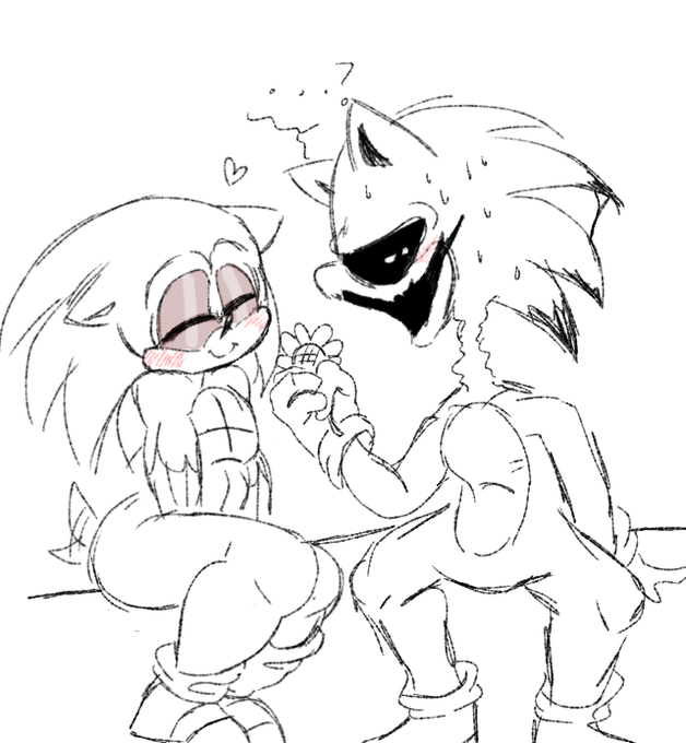 BoiSansy1's tweet photo. Big reveal
Tsume Sonic x Féàřłéśś
A headcanon relationship between a eldritch demon from a corrupted and broken sega genesis console and a thicc thigh sonic.exe
We both agreed it should be headcanon
Art, of course, made by @FabToon 
#sonicexe https://t.co/0VOwvRLq7i