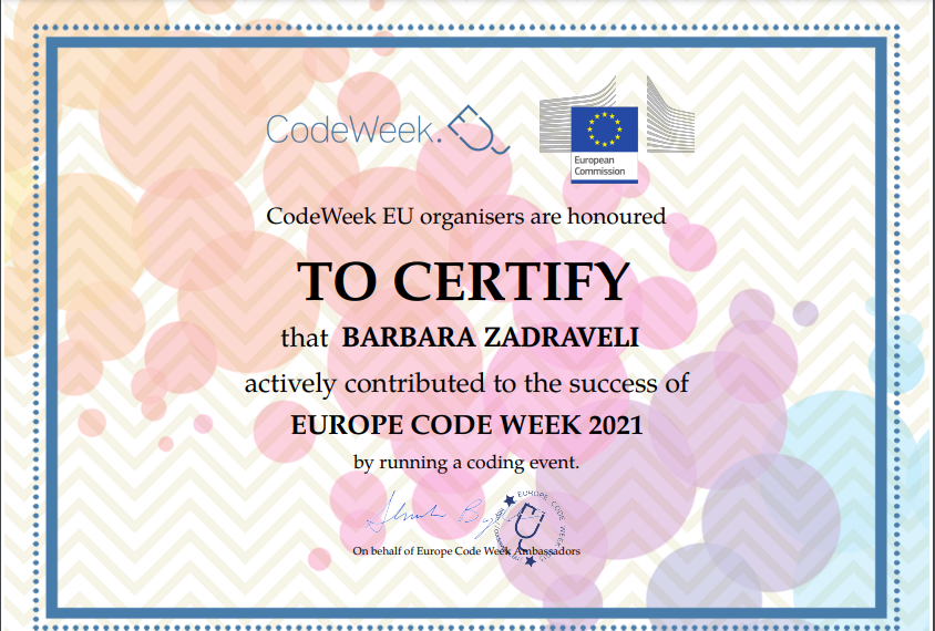 zantraveli's tweet image. Congrats to my 9th graders for their participation !!!!#CodeWeekEu2021 #CodeWeek