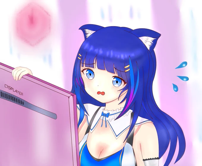 ずっと前鉛筆で描いたこころちゃんのイラスト デジタルに、いろいろ直して足して、色を塗りました  #画狼伝説