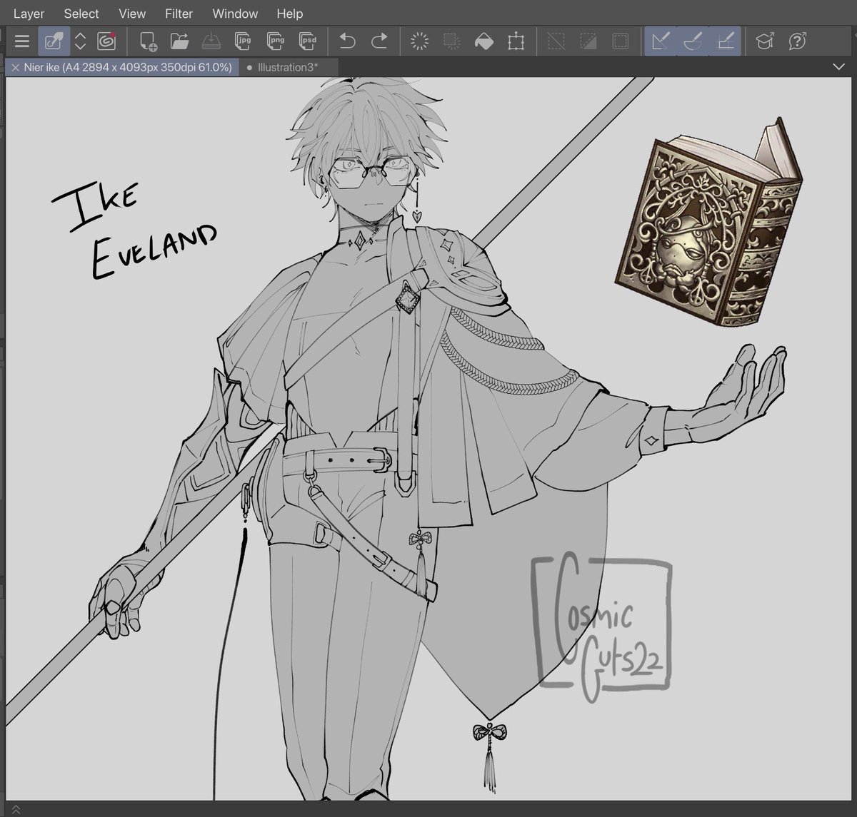 A outfit design wip that I'll finish at one point but my god what I wouldn't give for Ike to be able to play any of the drakenier games on stream 😩🙏

#Ikenography 