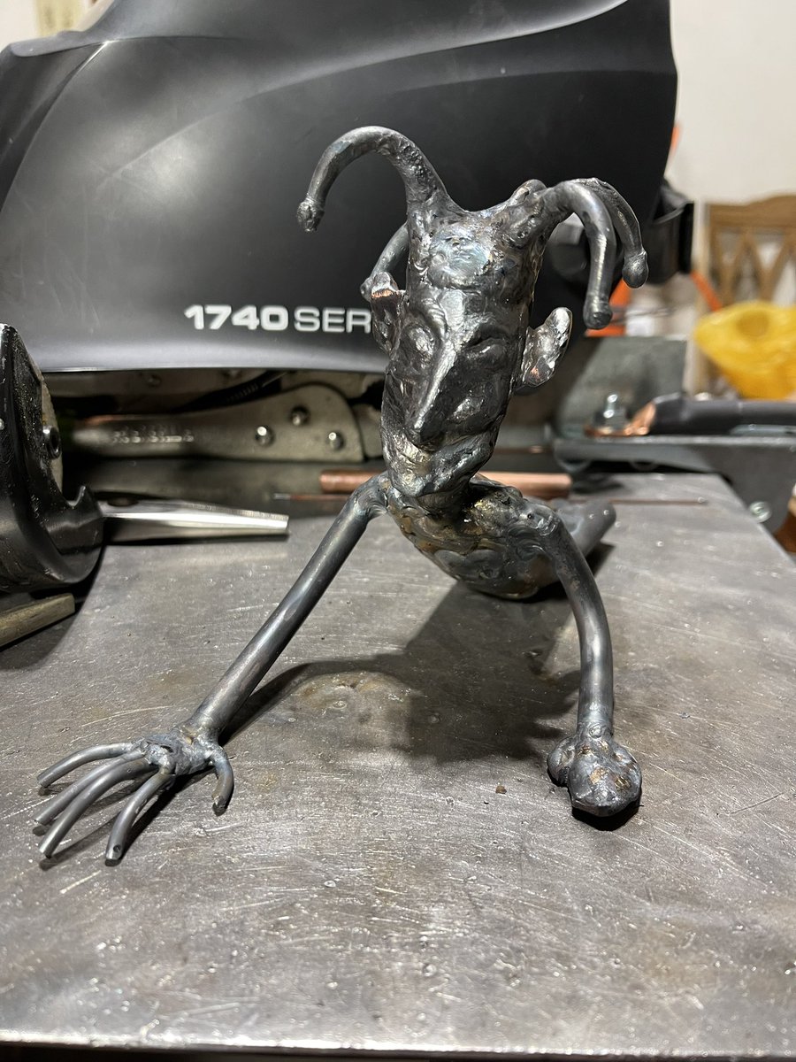 JLBMCreations's tweet photo. That’s enough for one day. #metalart #metalsculpture #Halloween #nightmare #art #metalshaping #HorrorArt https://t.co/BpfcPLLV4r