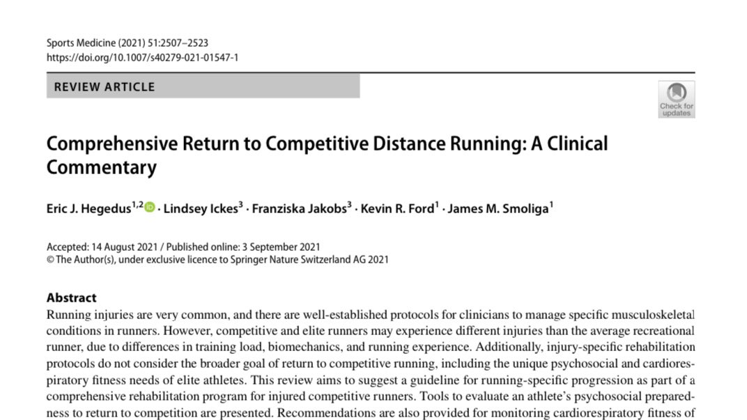 LionelChiaPT's tweet image. #ICYMI - Rehabilitation Protocols

🤔 “.. injury-specific rehab protocols do not consider the broader goal of return to competitive running [or sport in general].” @ehegedus44 
 
#backwarddesign #reverseengineering