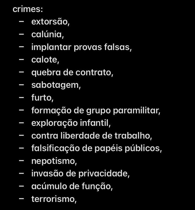 penydejo's tweet photo. a lista de crimes do c!apuh 💖 https://t.co/atoberwBLi
