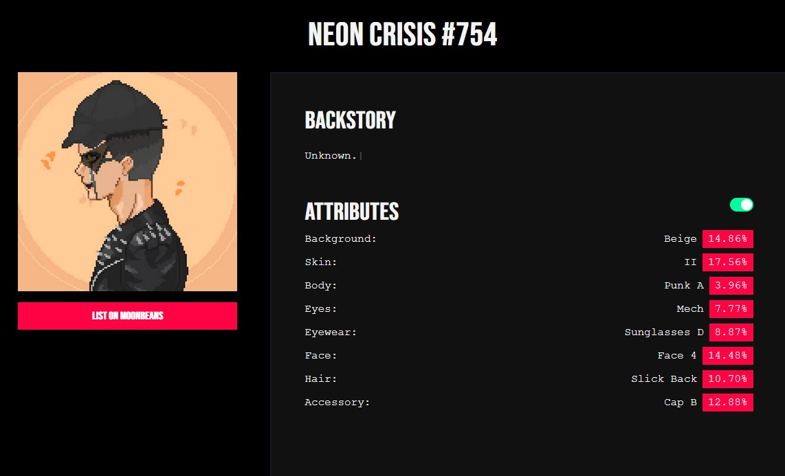 nftlover_here's tweet photo. My neon crisis for sale on moonsea. https://t.co/xuEQMNrEKa.
#neoncrisis #moonriver #moonsea #movr #nft https://t.co/iKUvxaoGGv