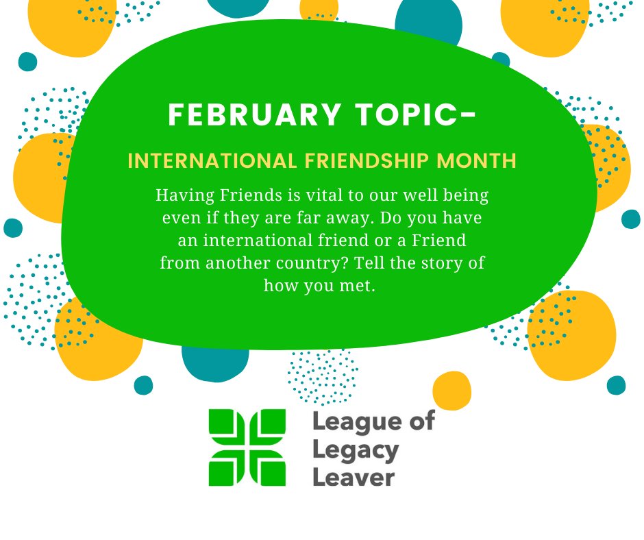 February Topic- It's International Friends Month. Yay Friends!
Capture the memories of a special friend in your life with a Free Humble Legacy post this month!

leagueoflegacyleavers.com

#Legacy #friendship #Globalfriends #penpals #Leagueoflegacyleaver #love