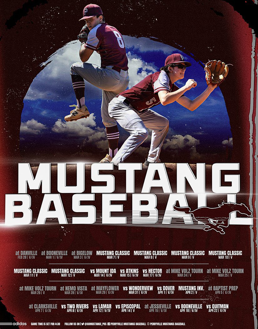 36 days away from baseball season in Perryville!  Thank you to <a href="/C2CDesign1/">C2CDesign</a> for putting together our schedule graphic.  Go Mustangs!