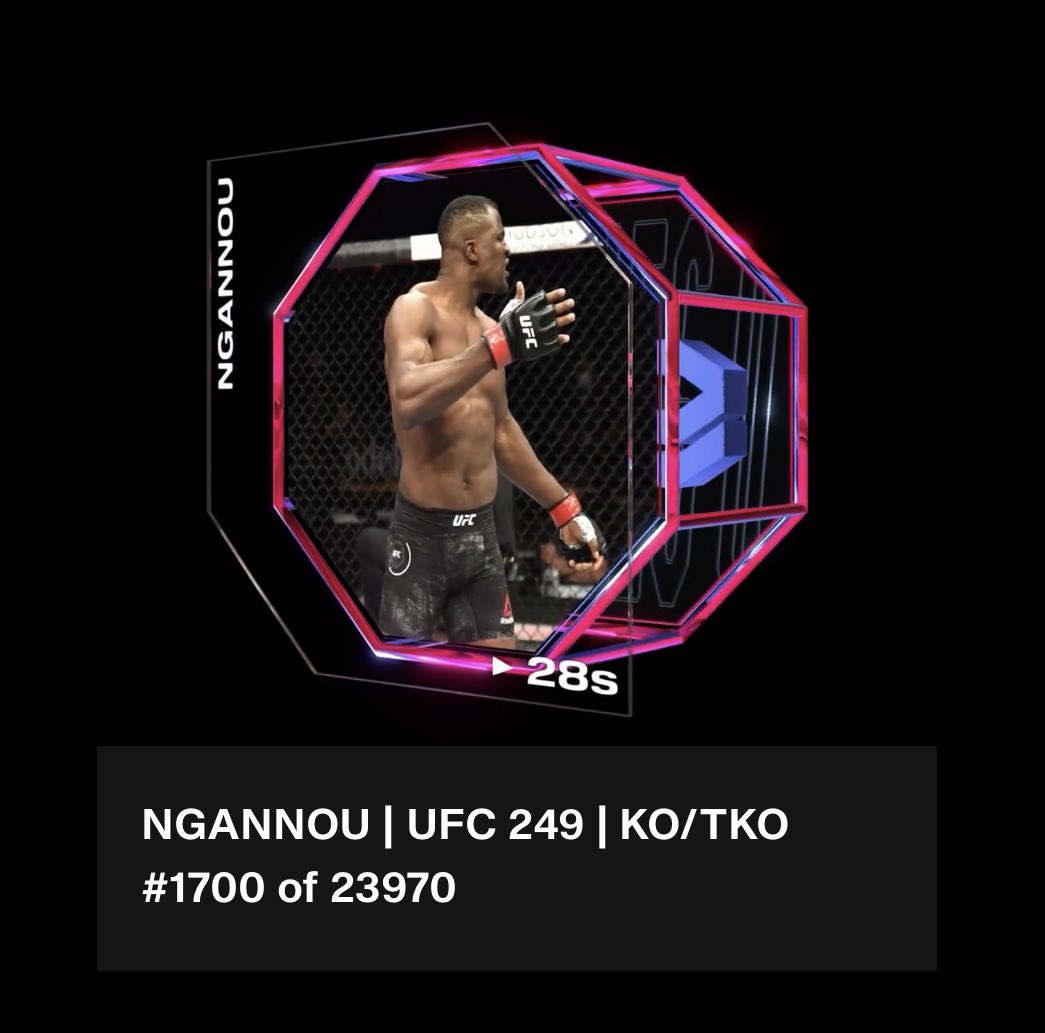 Pretty happy with the first <a href="/UFCStrikeNFT/">LIZARD</a> pack drop. Some of my favourites Gane, Paddy the Baddy, Chimaev and Ngannou. #UFC #ufcstrikenft #OwnTheGlory