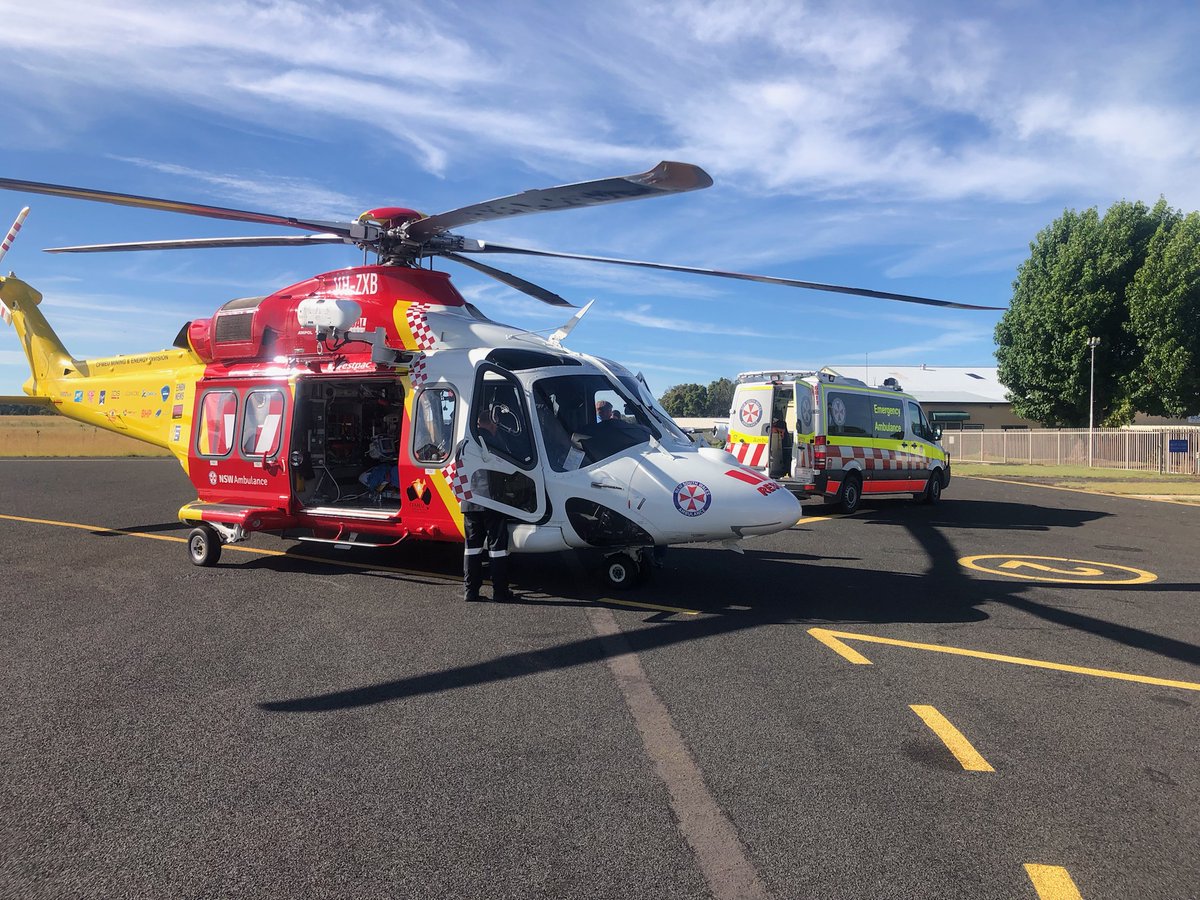 WRHS_official's tweet photo. In less than 24 hours the Westpac #RescueHelicopter has been tasked on multiple missions including transporting an infant from #TheMarra to #Dubbo, a man with leg injuries at #Watagan, and motor vehicle accidents at #Yetman (📸) and #PossumBrush 🚁.
#StaySafe #HereForYou https://t.co/dxVIOZl1yP