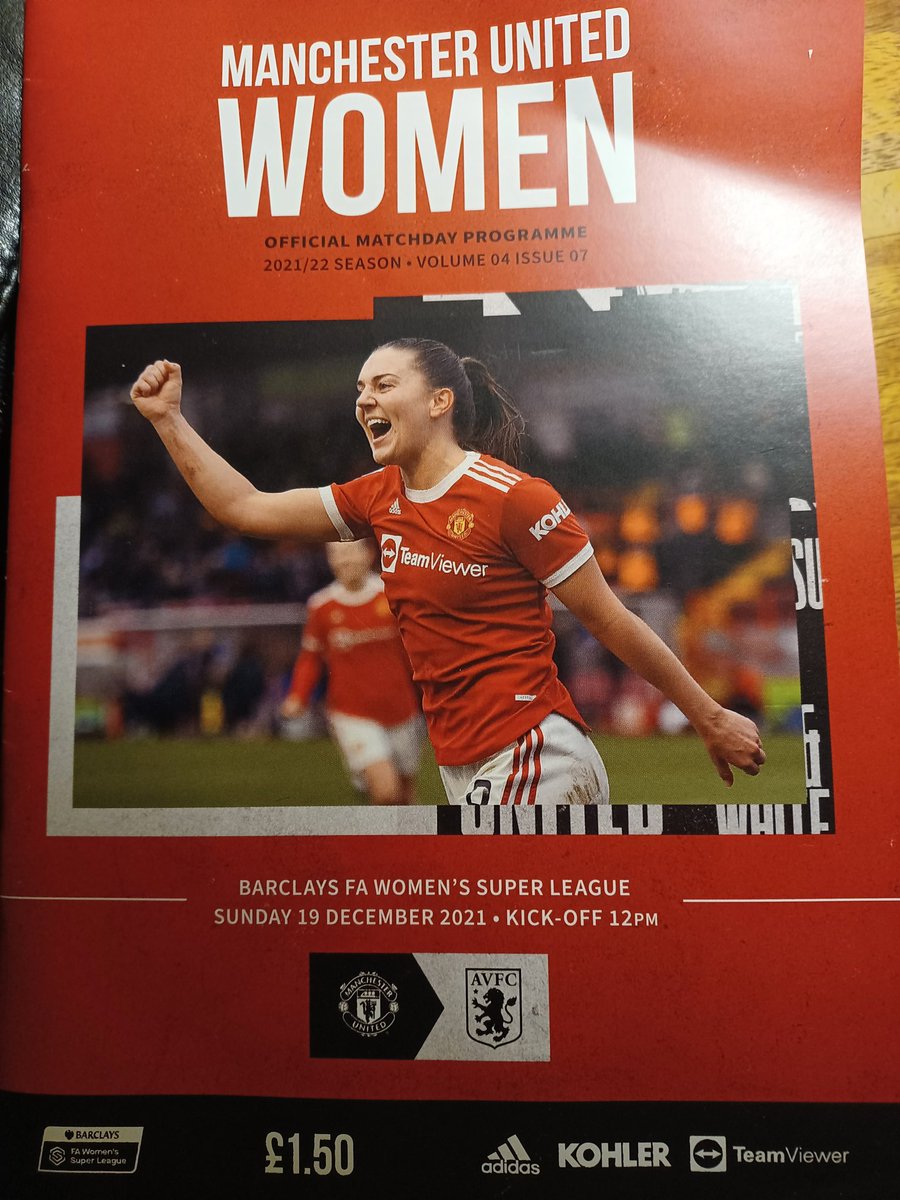 #LeighSportsVillage #MUWomen I can understand running out of tea & hot chocolate, given recent supply issues, but selling us a December program for Aston Villa...today..really? No Spurs ladies team in that, disappointed daughter.