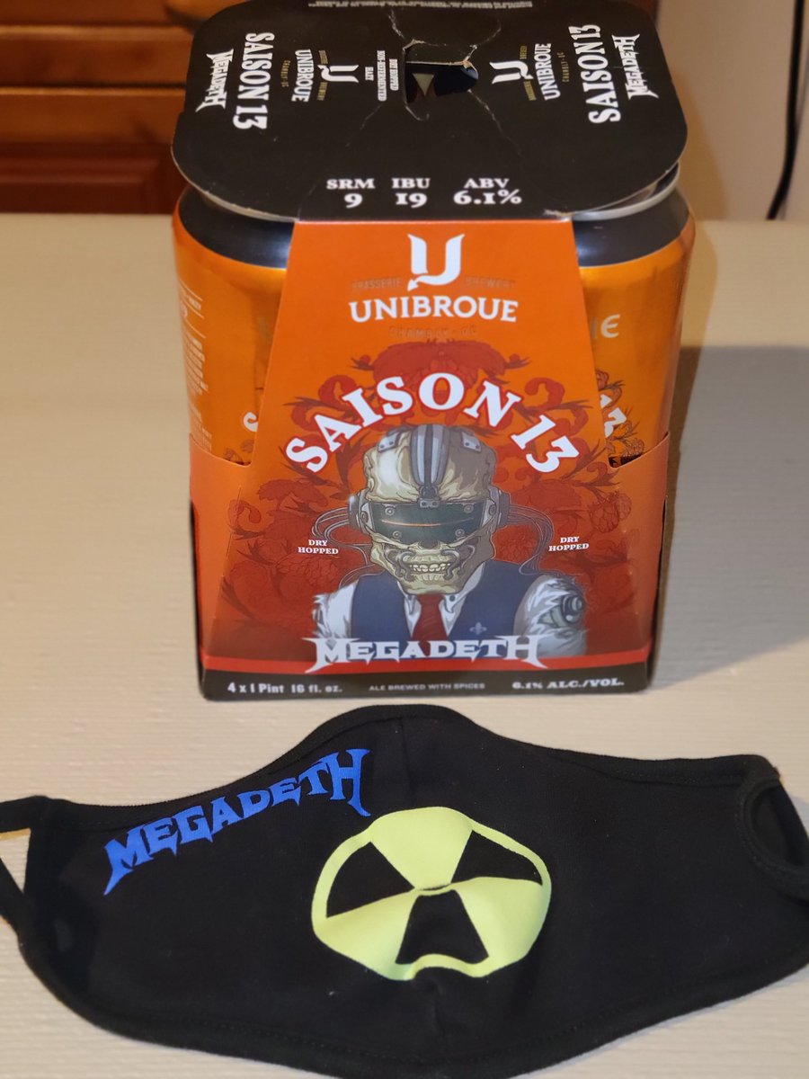 So I go to the grocery store wearing my <a href="/Megadeth/">Megadeth</a> mask and what do I see, the final 4-pack of Saison 13. Was pleasantly surprised and had to grab it. <a href="/Unibroue/">Unibroue</a> <a href="/DaveMustaine/">Dave Mustaine</a> <a href="/megadethbeer/">Megadeth Beer</a>