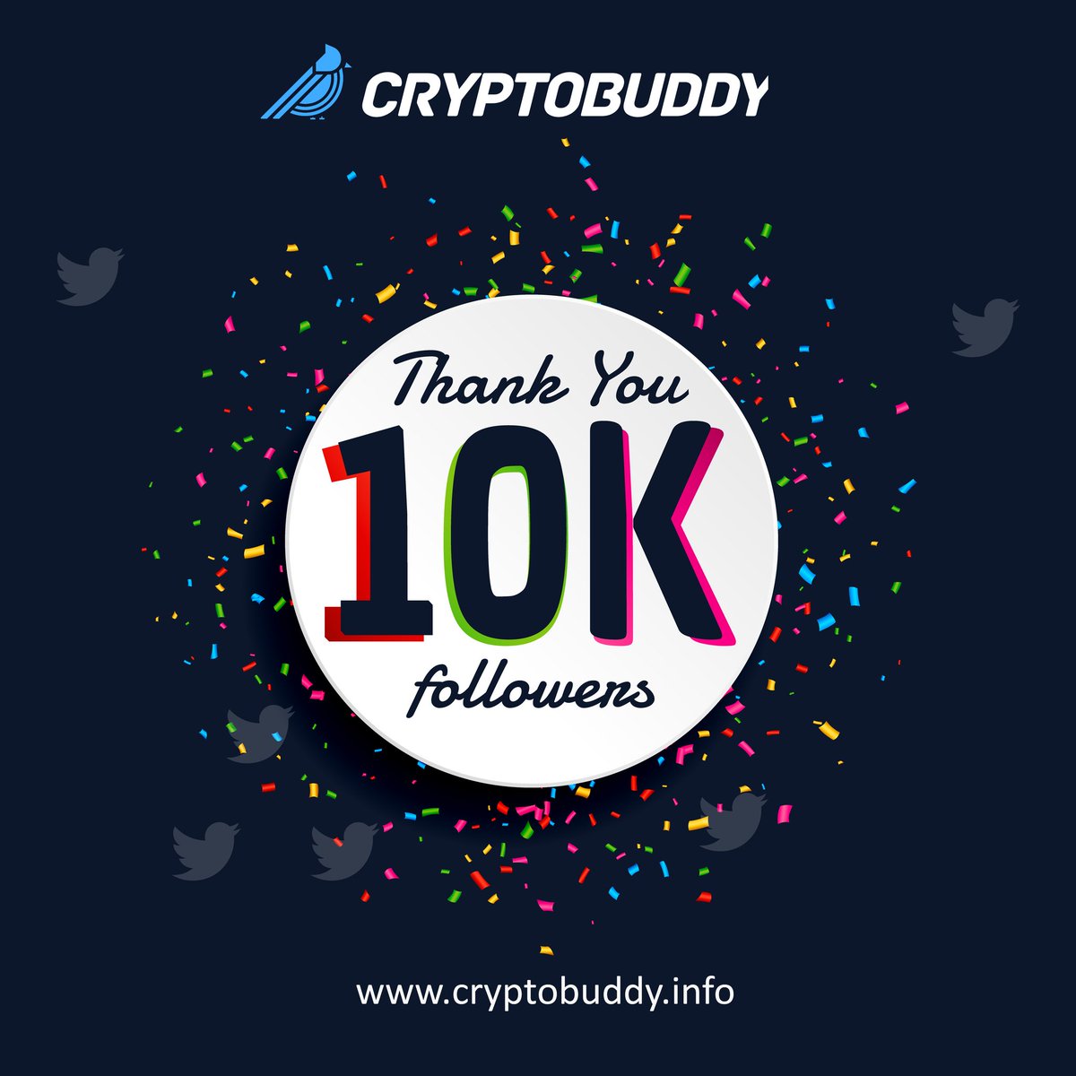 CryptobuddyInfo's tweet photo. 🎉We are thrilled to have reached this milestone of 10k followers on Twitter ! 

Thank you so much for your love and Support. Keep following us for more Crypto related content.🥳

#Cryptobuddyinfo #10kfollowers #crypto https://t.co/8IRbLvcE37